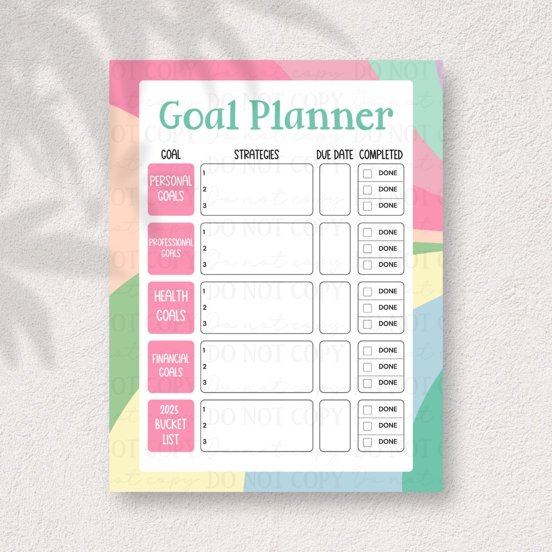 Goal Planner Printable | American Blues Designs