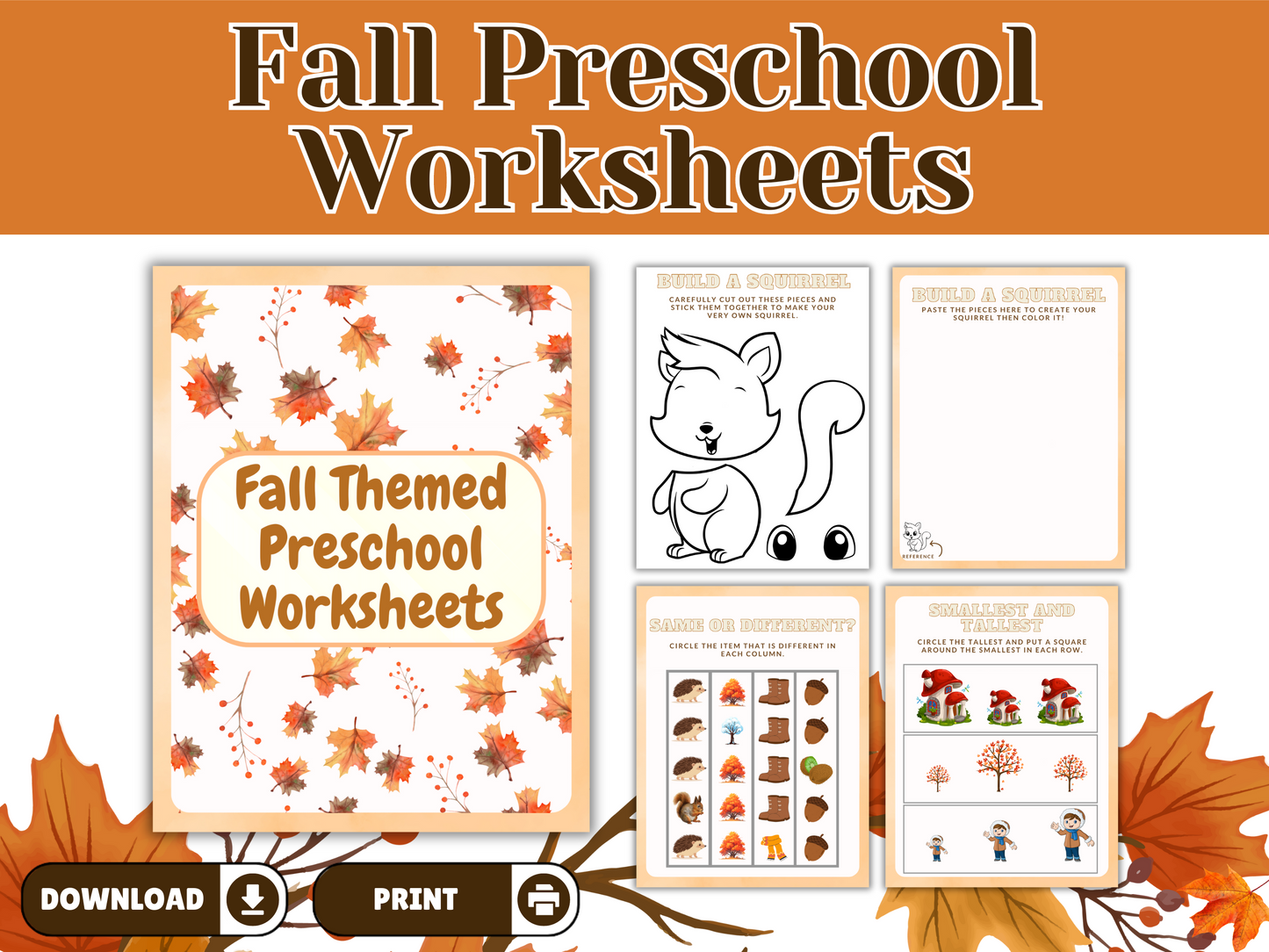 Fall Preschool Worksheets