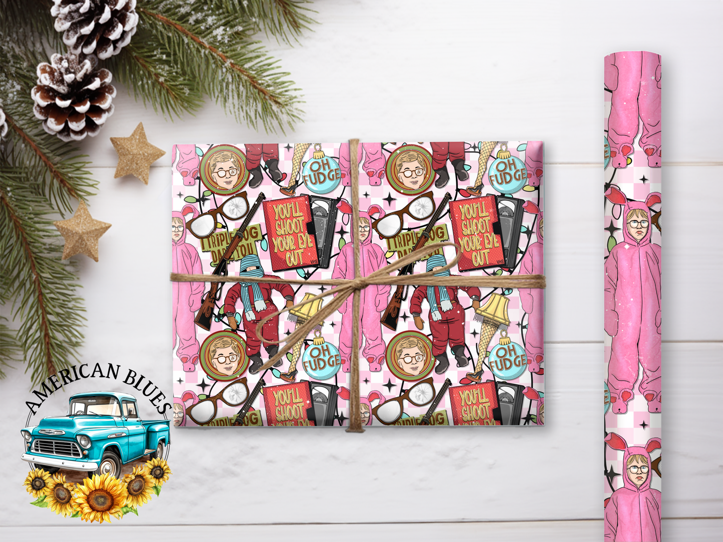 Story of Christmas wrapping paper