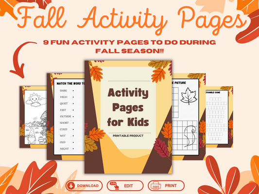 Fall Activity Pages for Kids