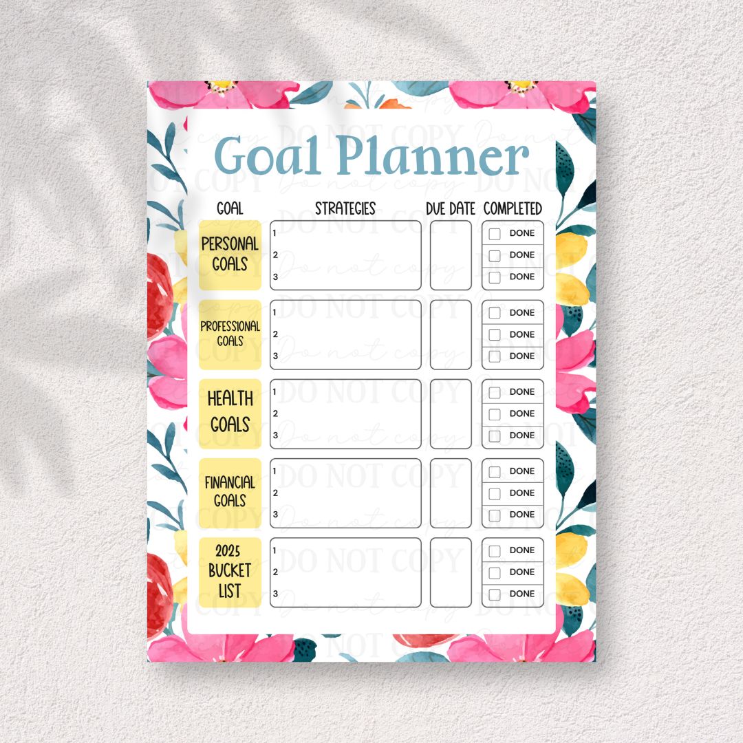 Goal Planner Printable | American Blues Designs