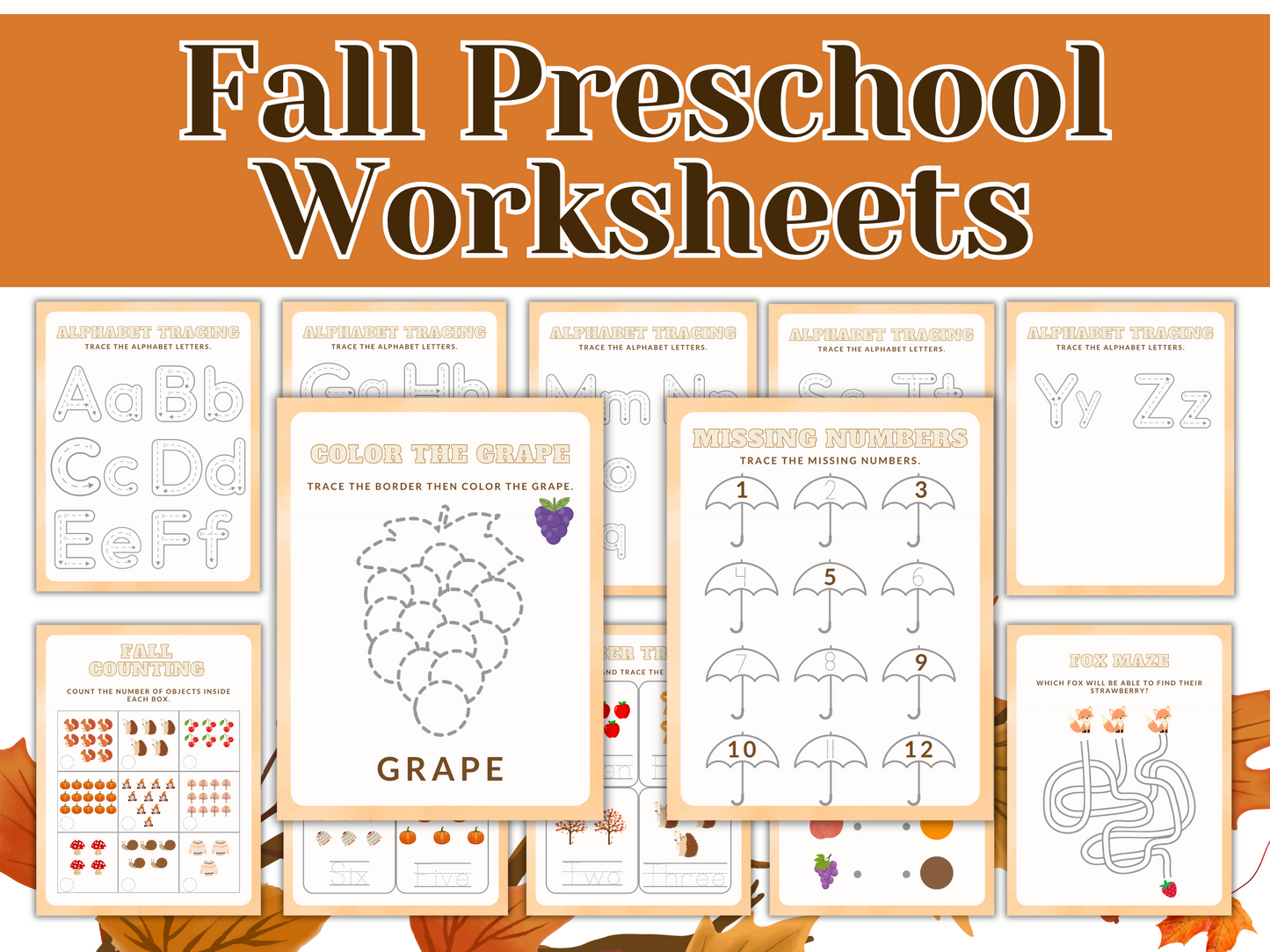 Fall Preschool Worksheets