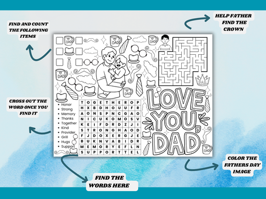 Father’s Day Placemat Printable