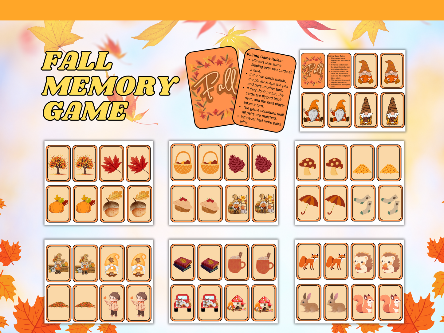 Fall themed board games