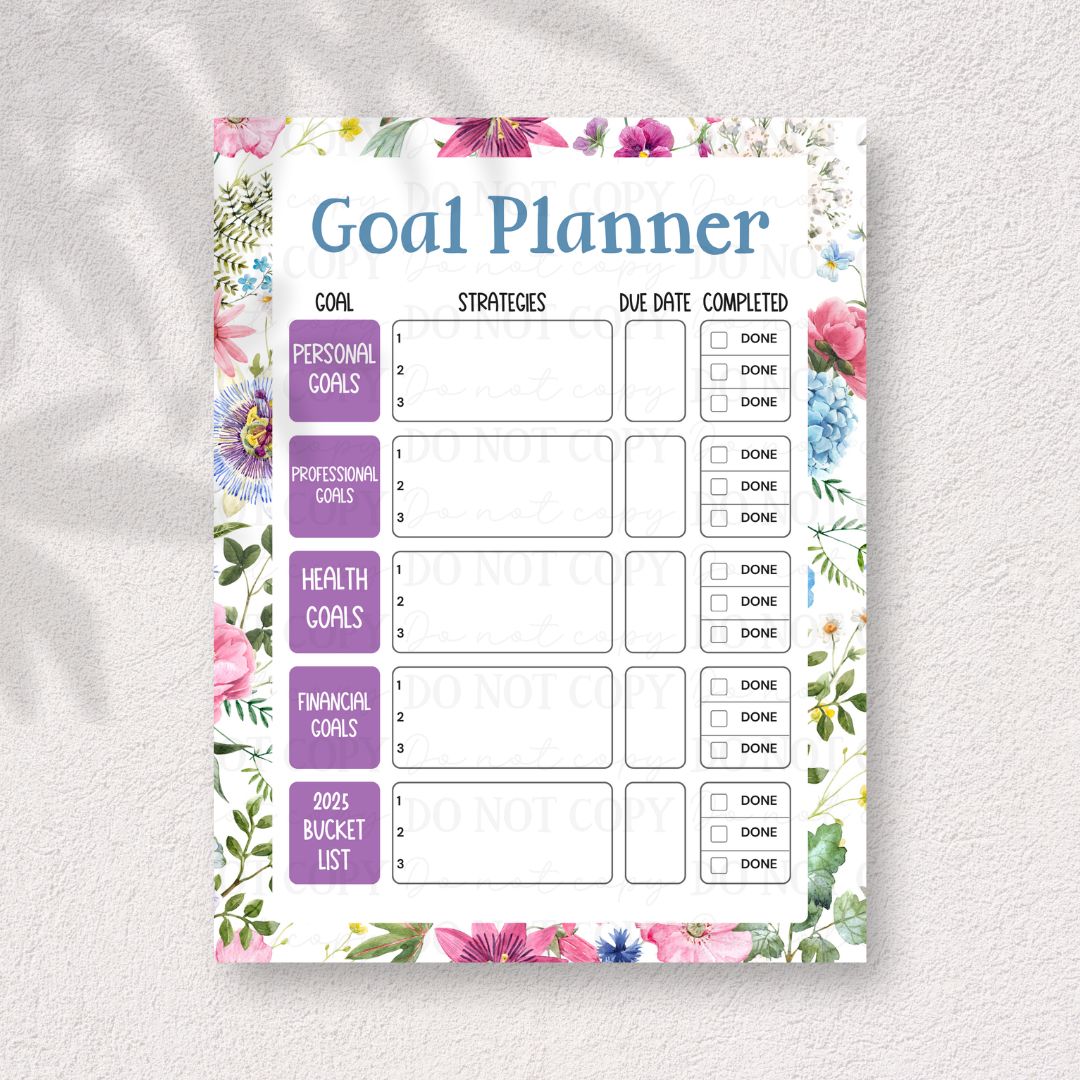 Goal Planner Printable | American Blues Designs