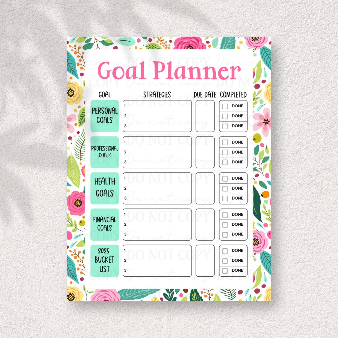 Goal Planner Printable | American Blues Designs