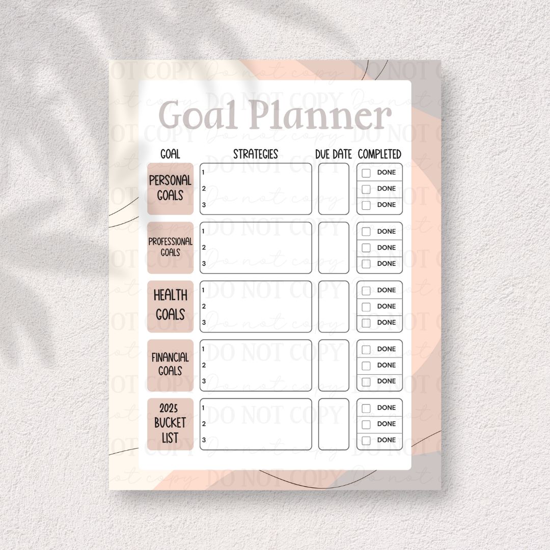 Goal Planner Printable | American Blues Designs