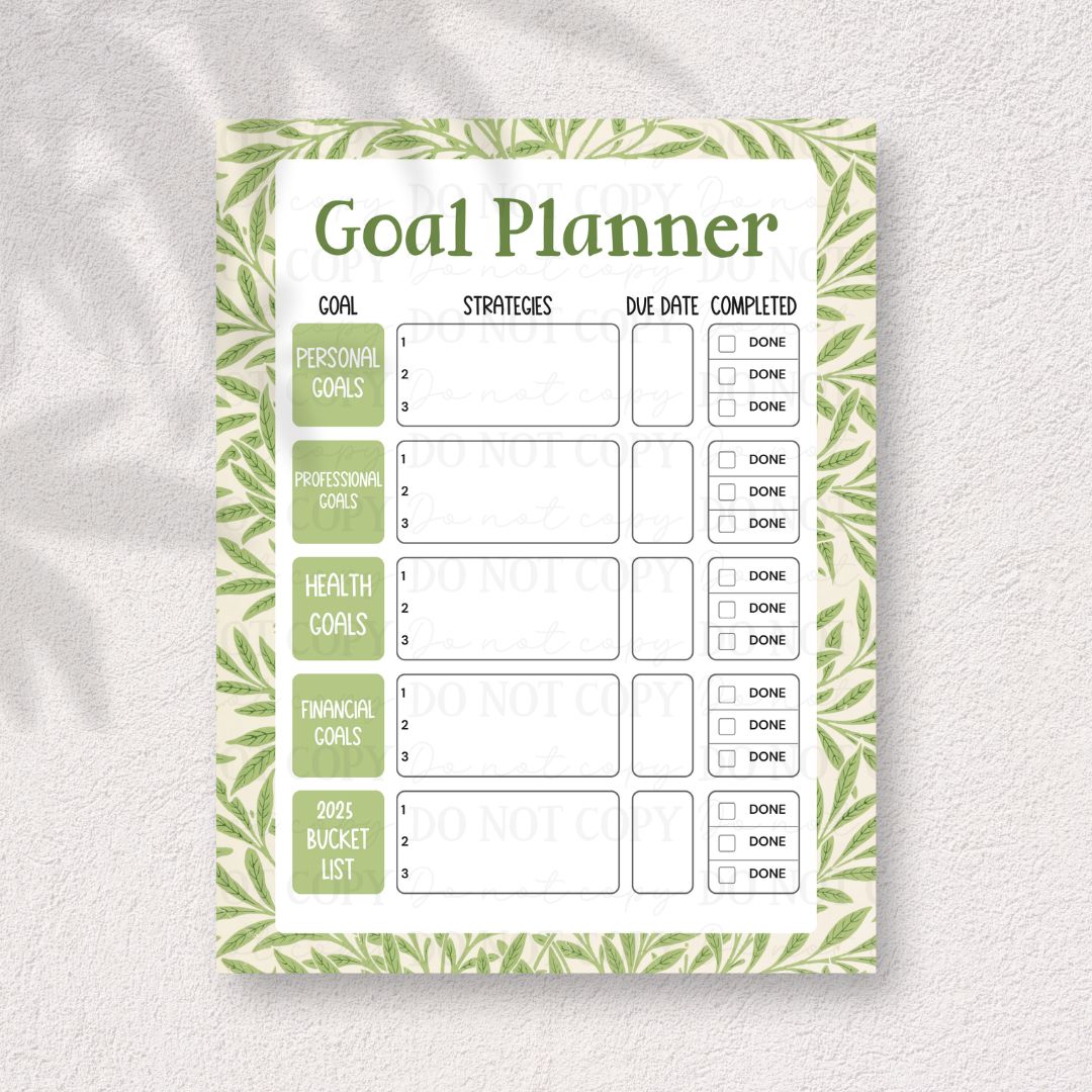 Goal Planner Printable | American Blues Designs