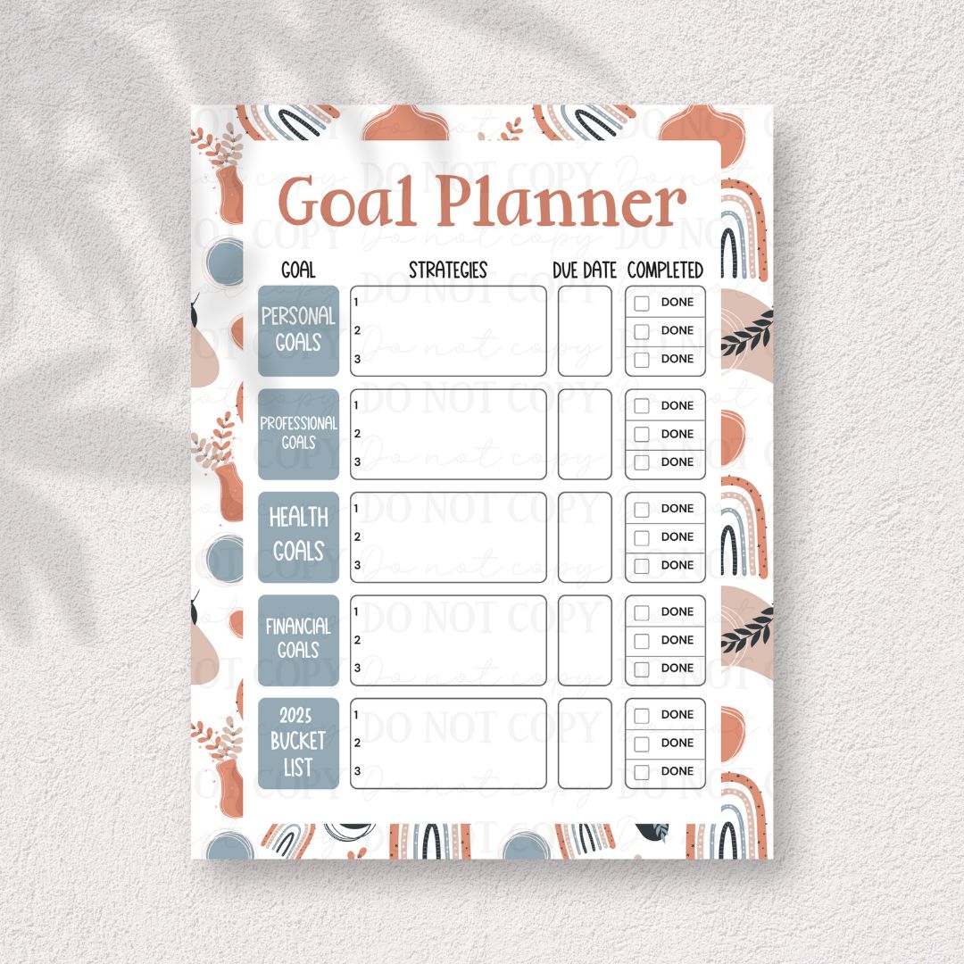 Goal Planner Printable | American Blues Designs