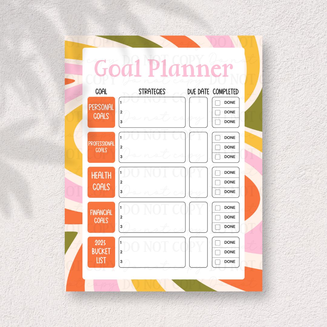 Goal Planner Printable | American Blues Designs