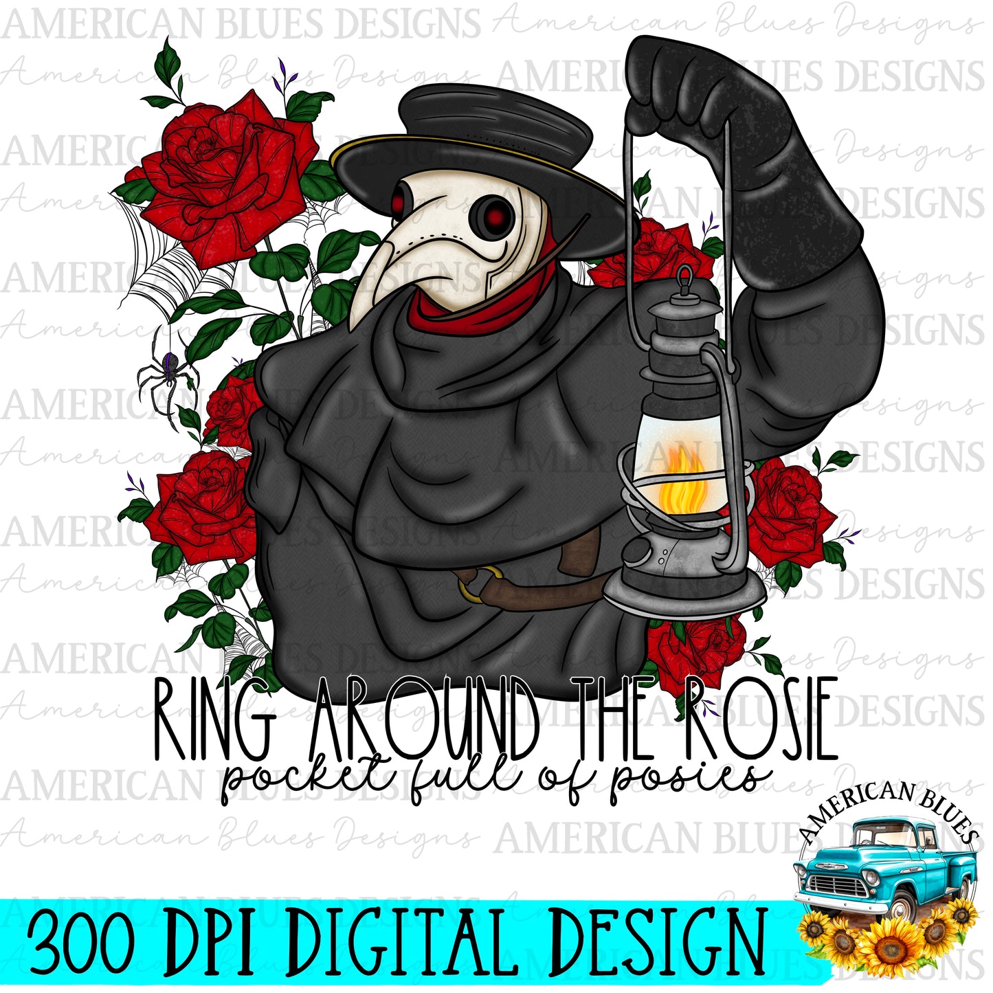 Ring around the rosie digital design | American Blues Designs