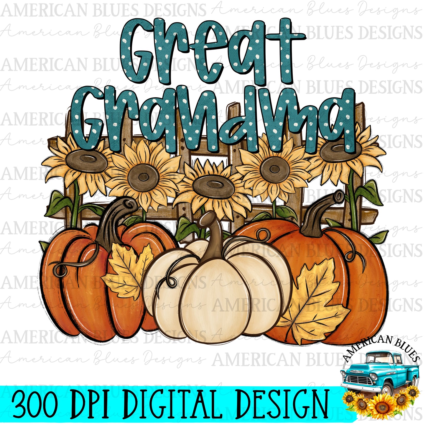 Great Grandma Pumpkin Patch Name digital design | American Blues Designs