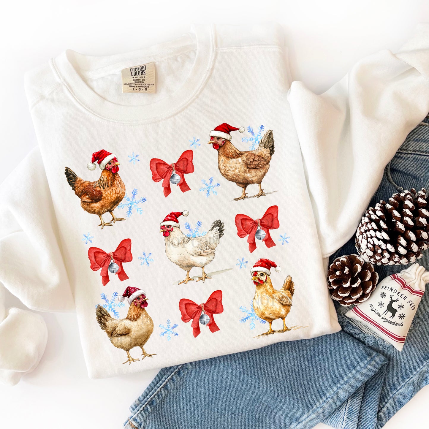 Santa Chickens digital design | American Blues Designs