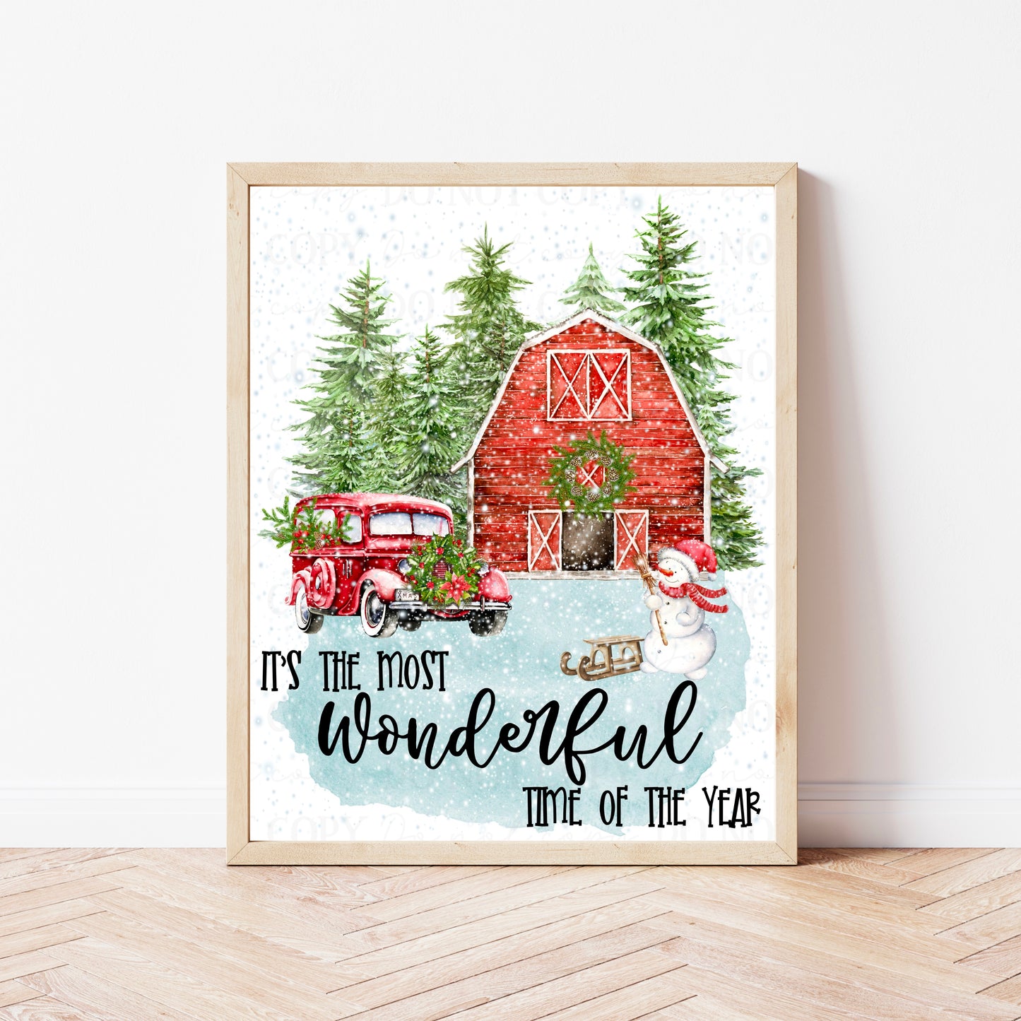 It's the most wonderful time of the year, old truck and barn printable | American Blues Designs