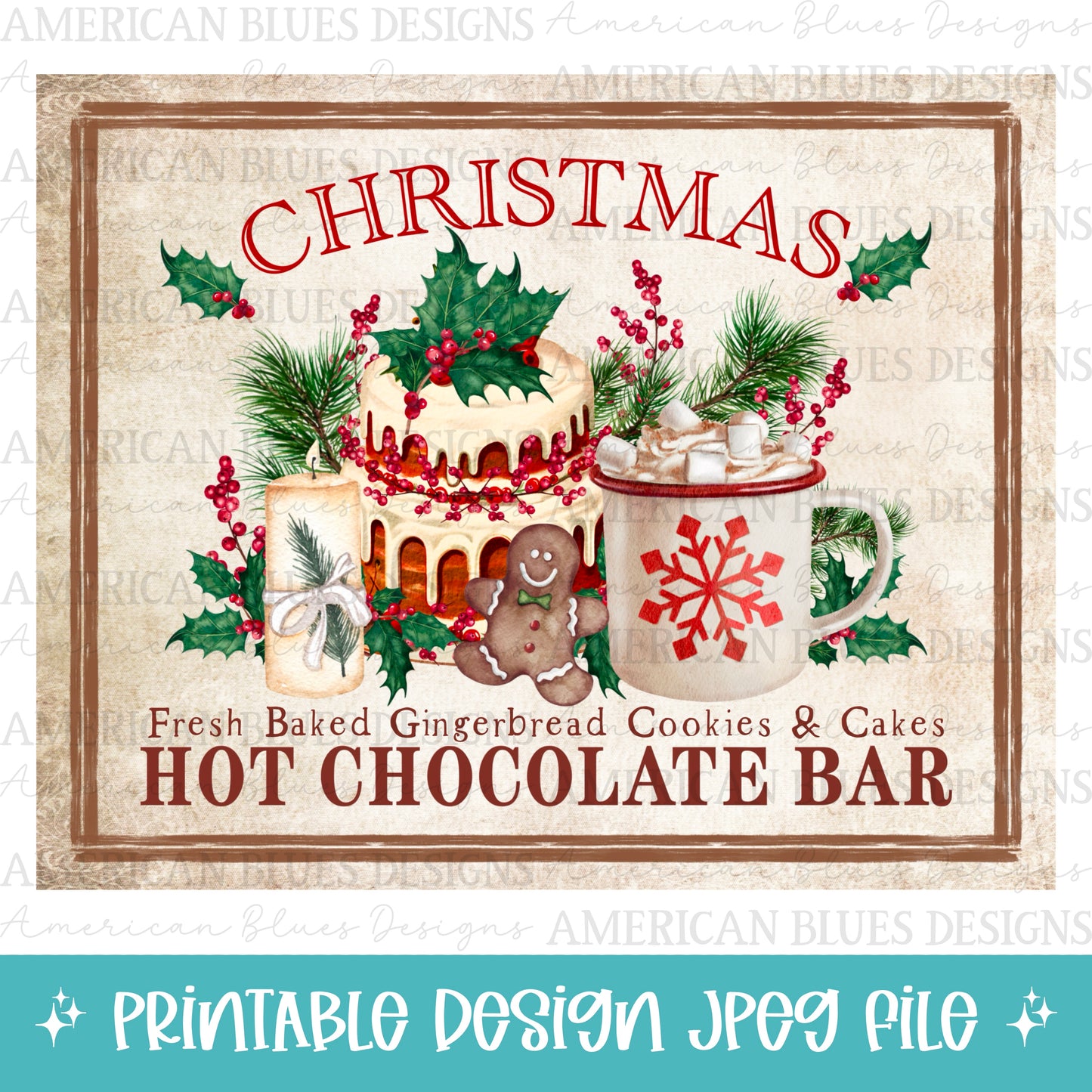 Christmas Hot Chocolate Bar printable | American Blues Designs
