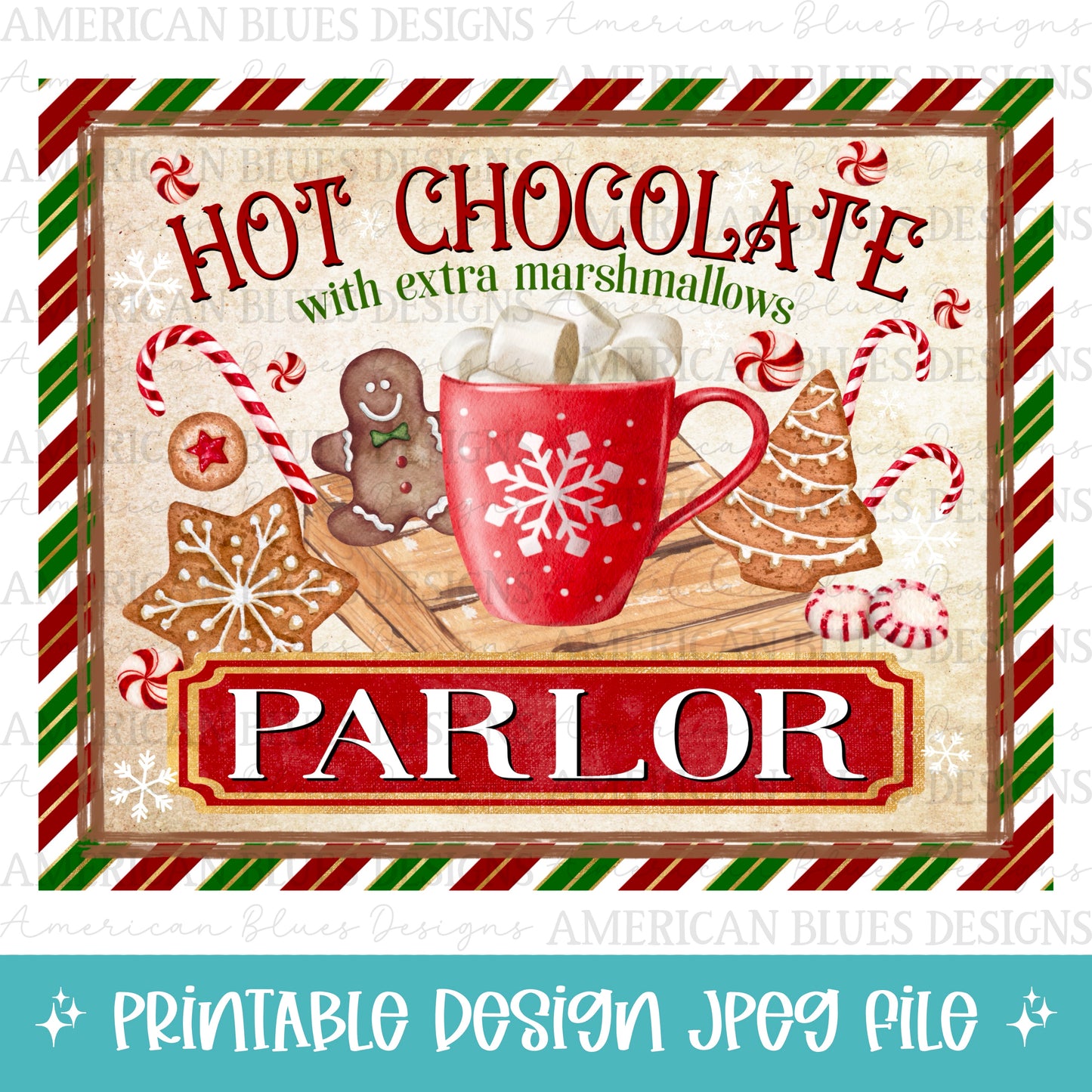Hot Chocolate Parlor printable | American Blues Designs