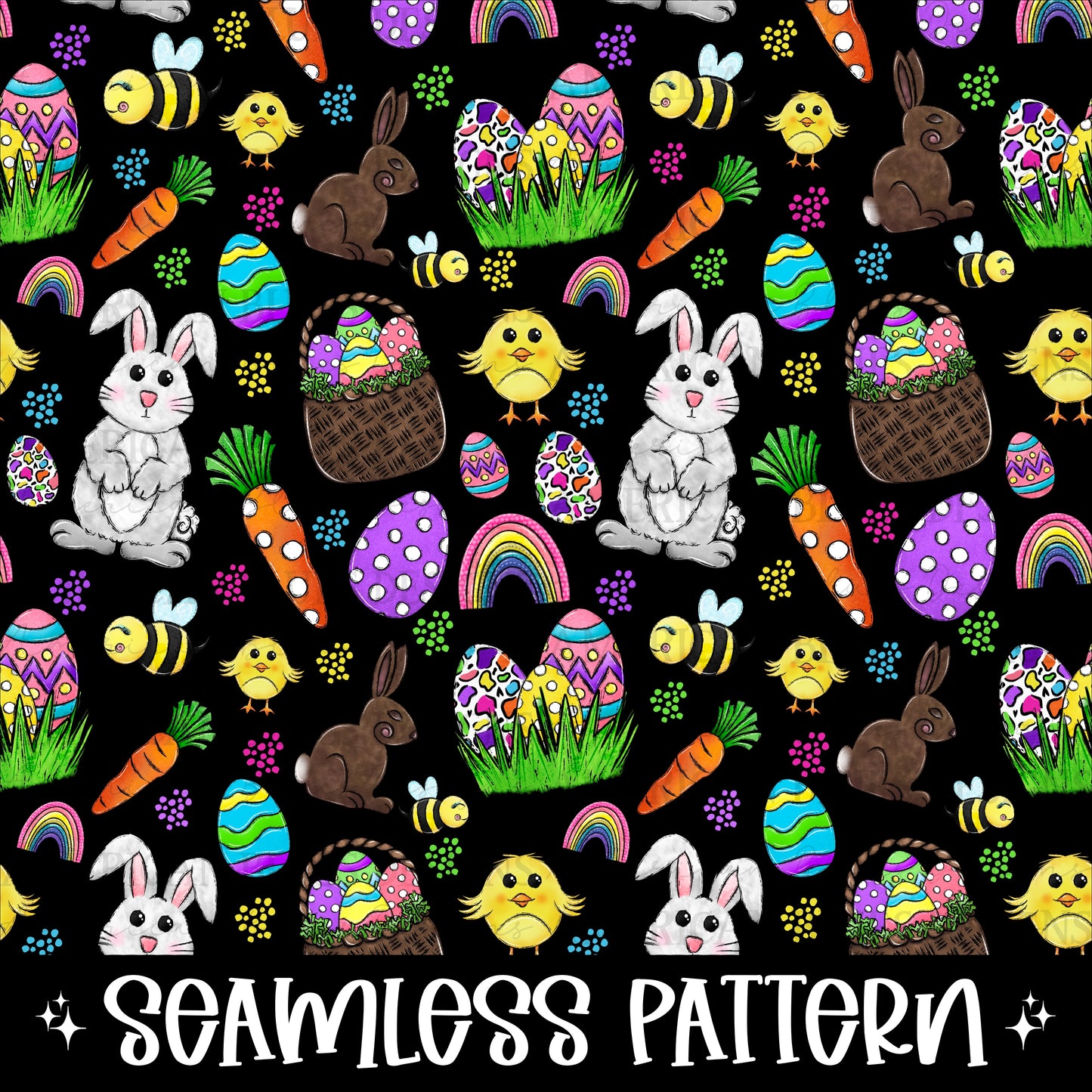 Colorful Easter Seamless pattern