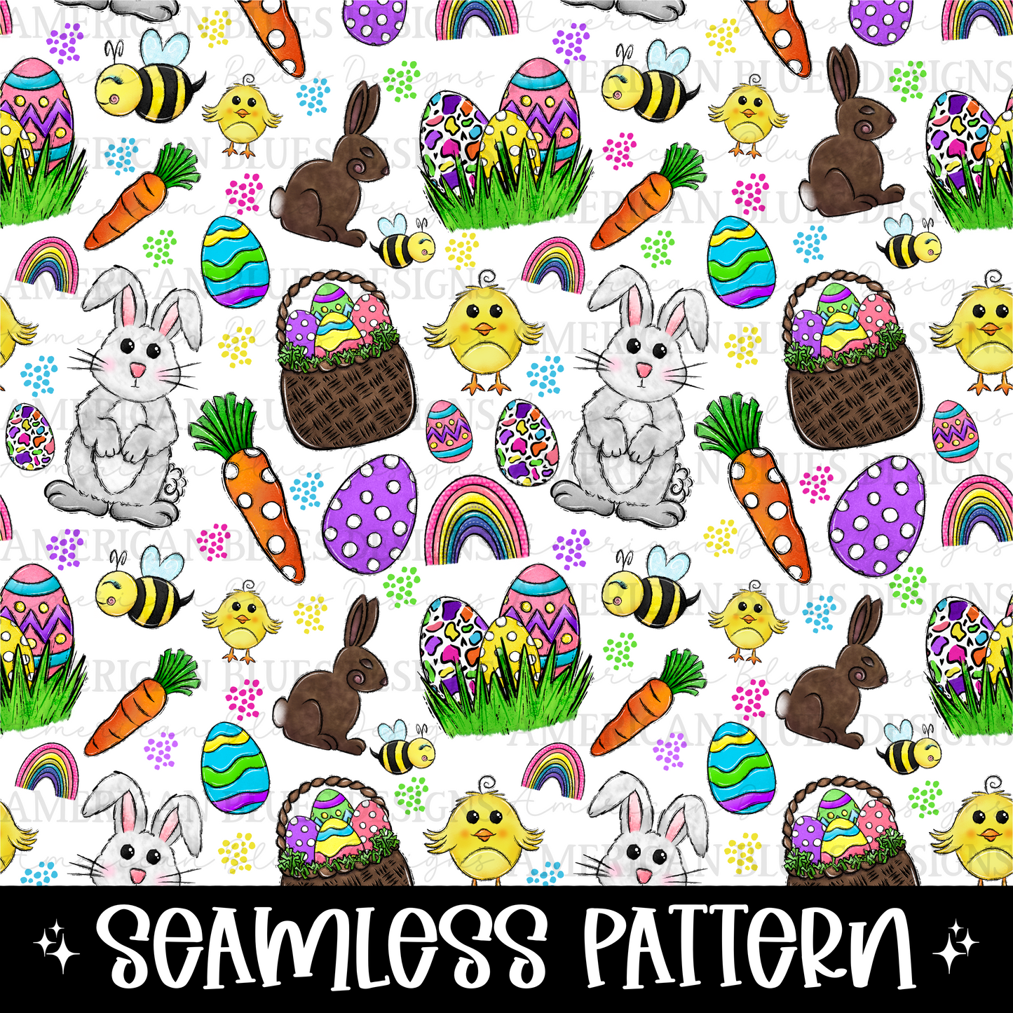 Colorful Easter Seamless pattern