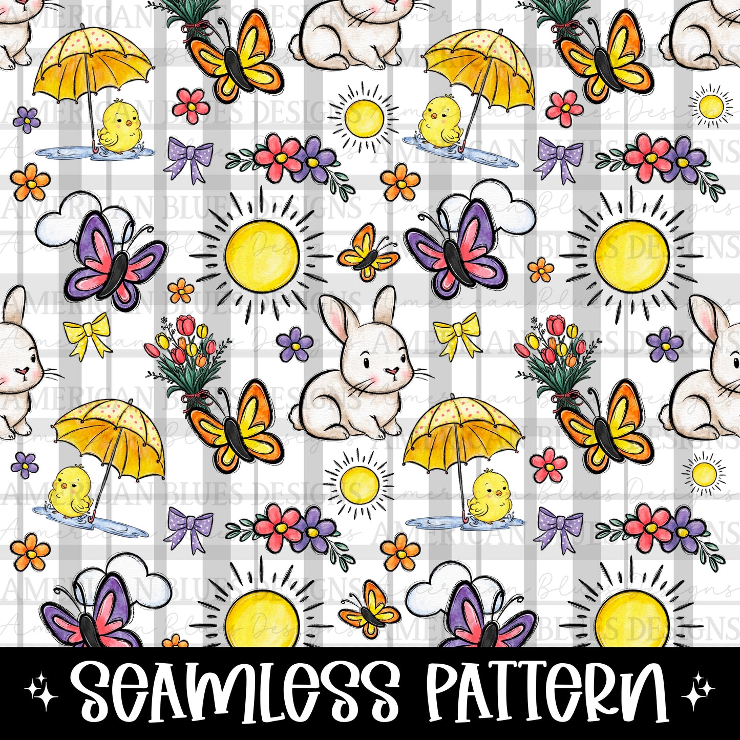 Spring Rains seamless pattern