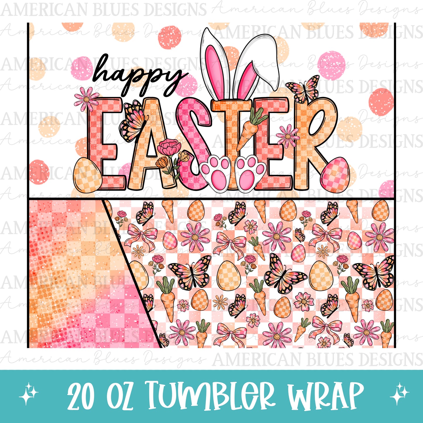 Happy Easter 20oz tumbler wrap