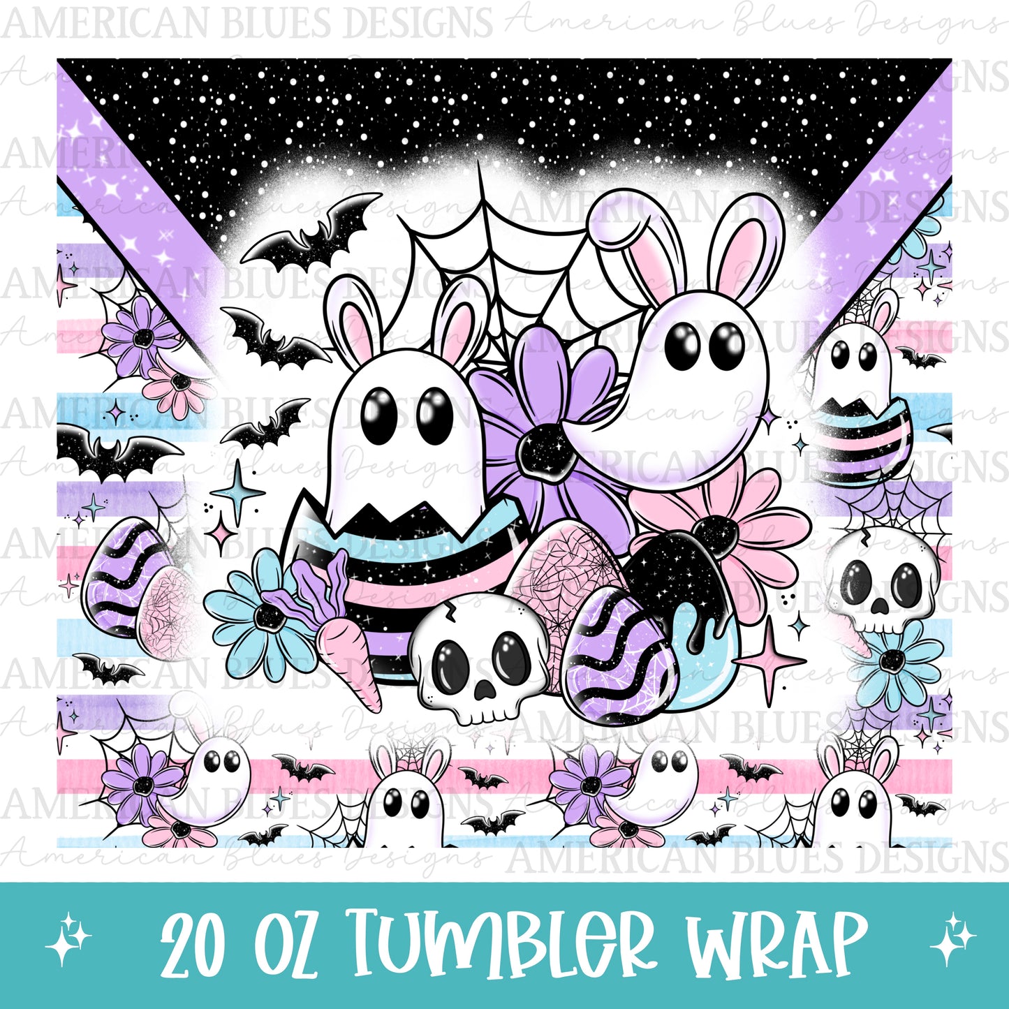 Spooky Easter 20oz tumbler wrap