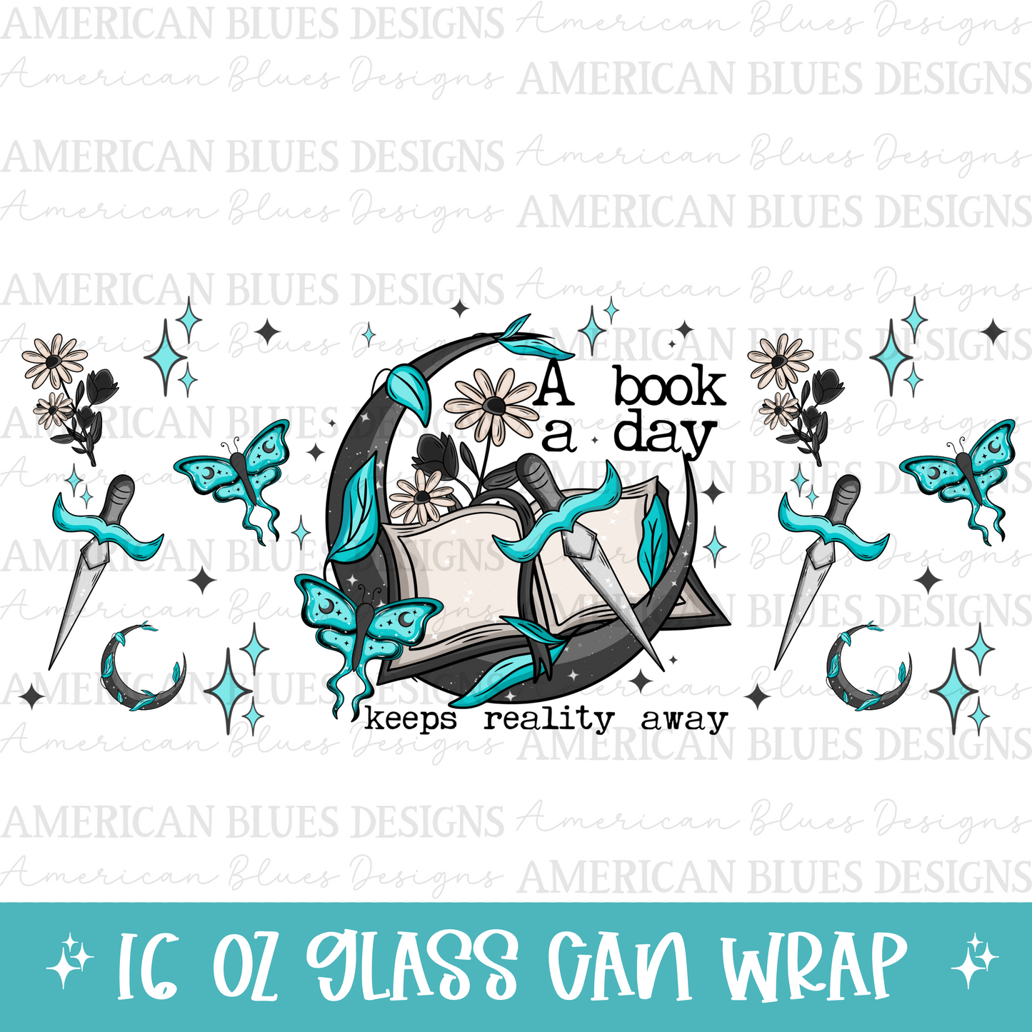 A book a day keeps reality away 16oz Libby Wrap