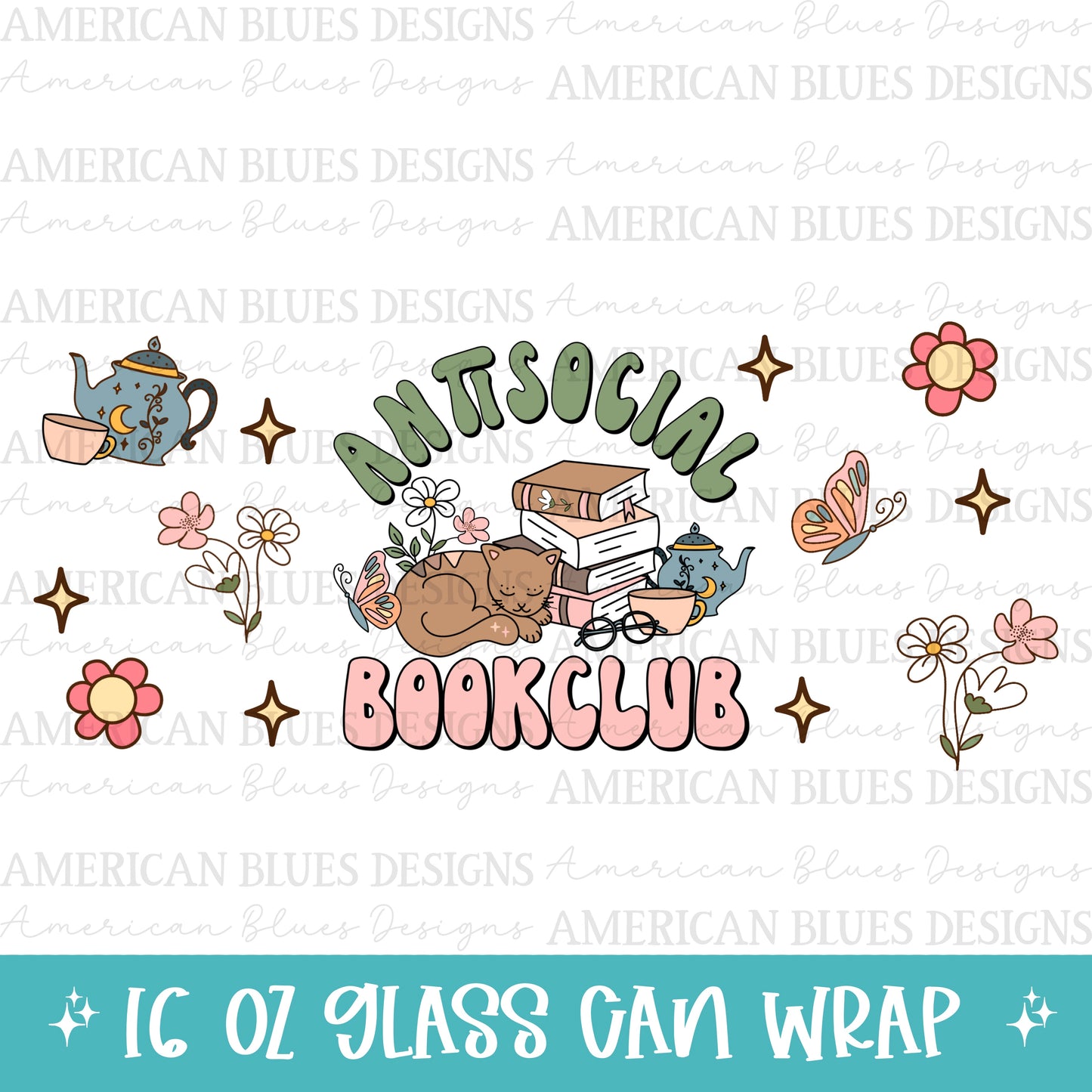Antisocial Bookclub 16oz Libby Wrap
