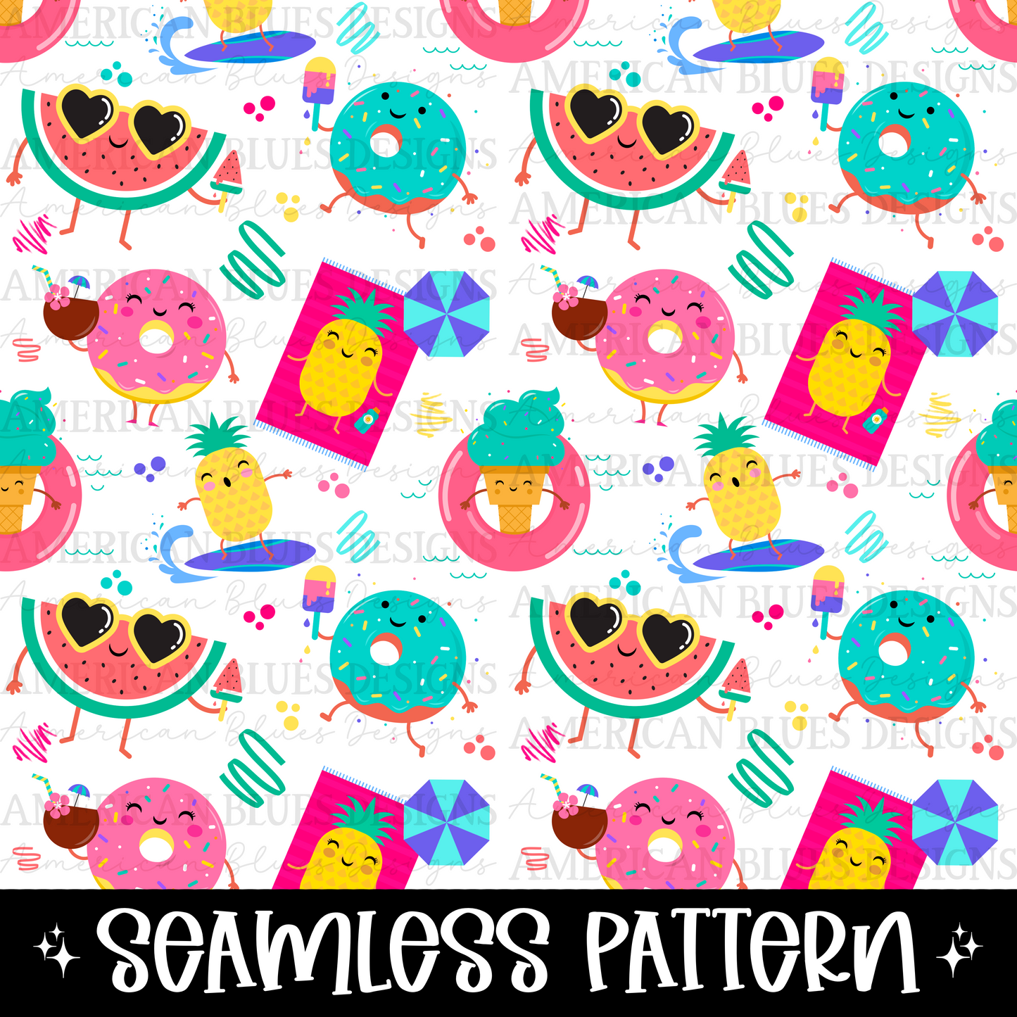 Summer Sweets seamless pattern