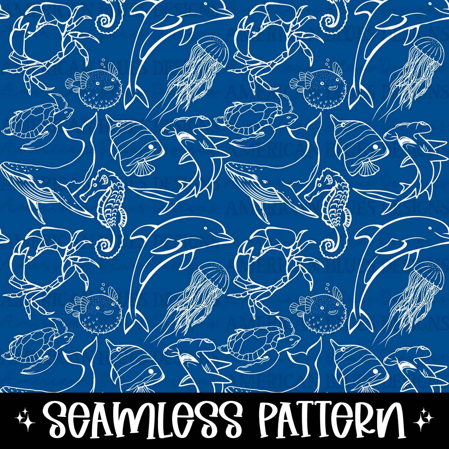 Ocean Life seamless pattern