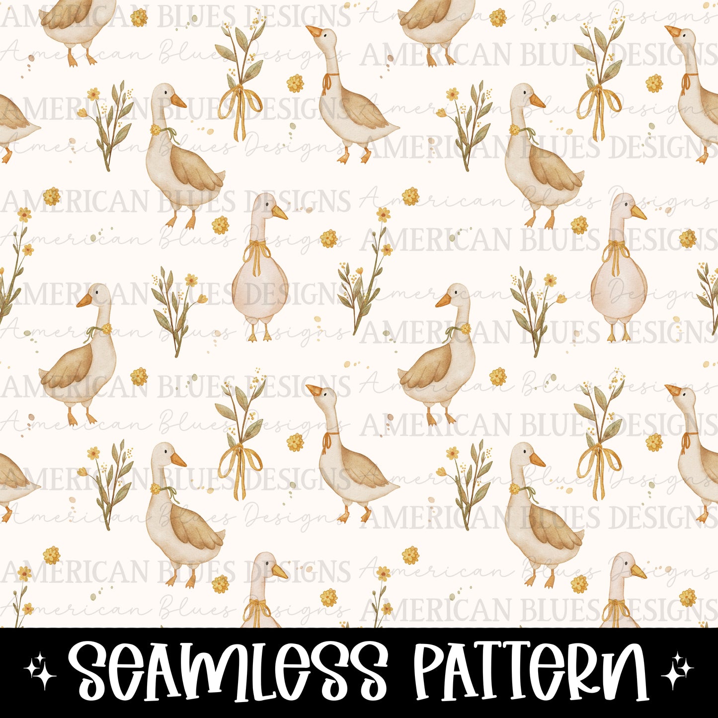 Cozy Goose seamless pattern