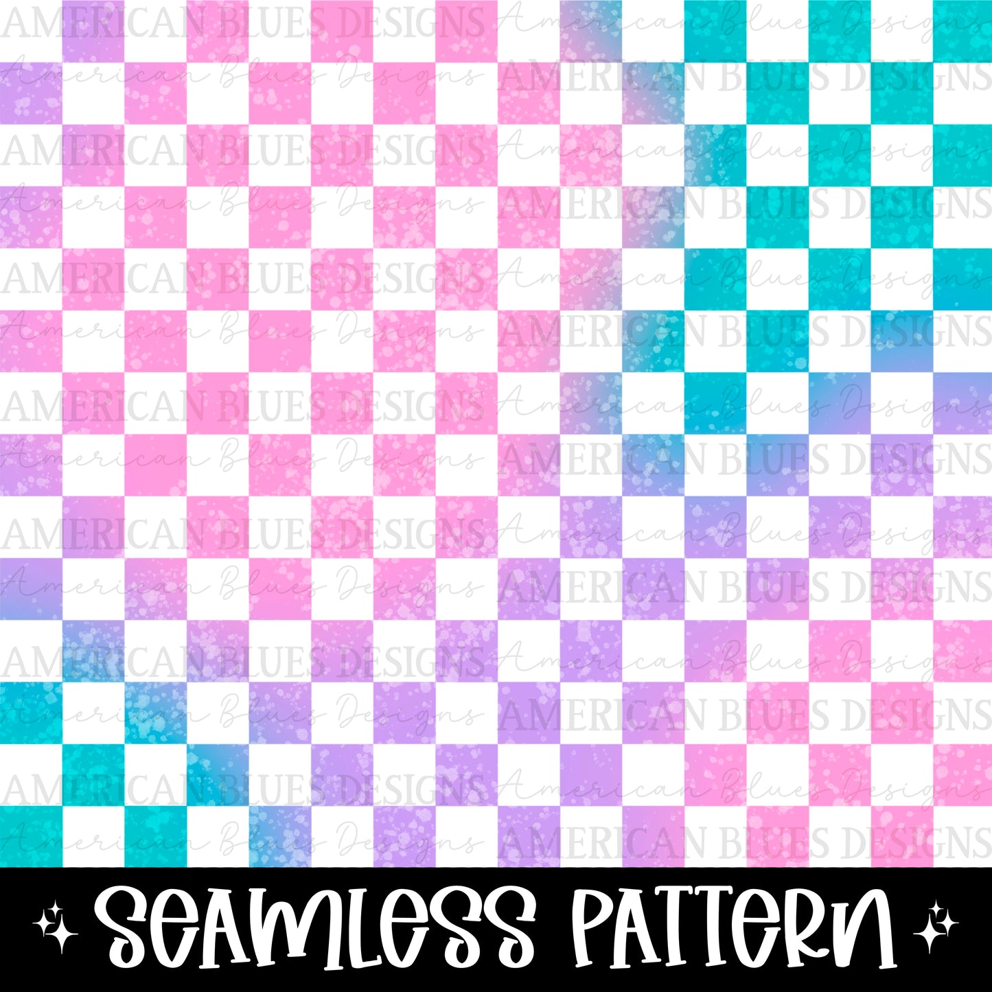 Iced coffee coordinating seamless pattern