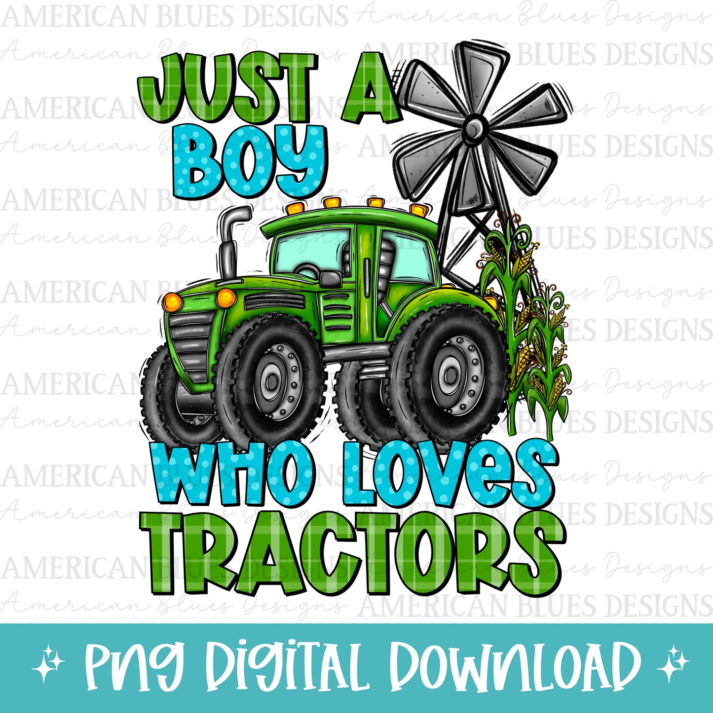 Just a boy who loves tractors