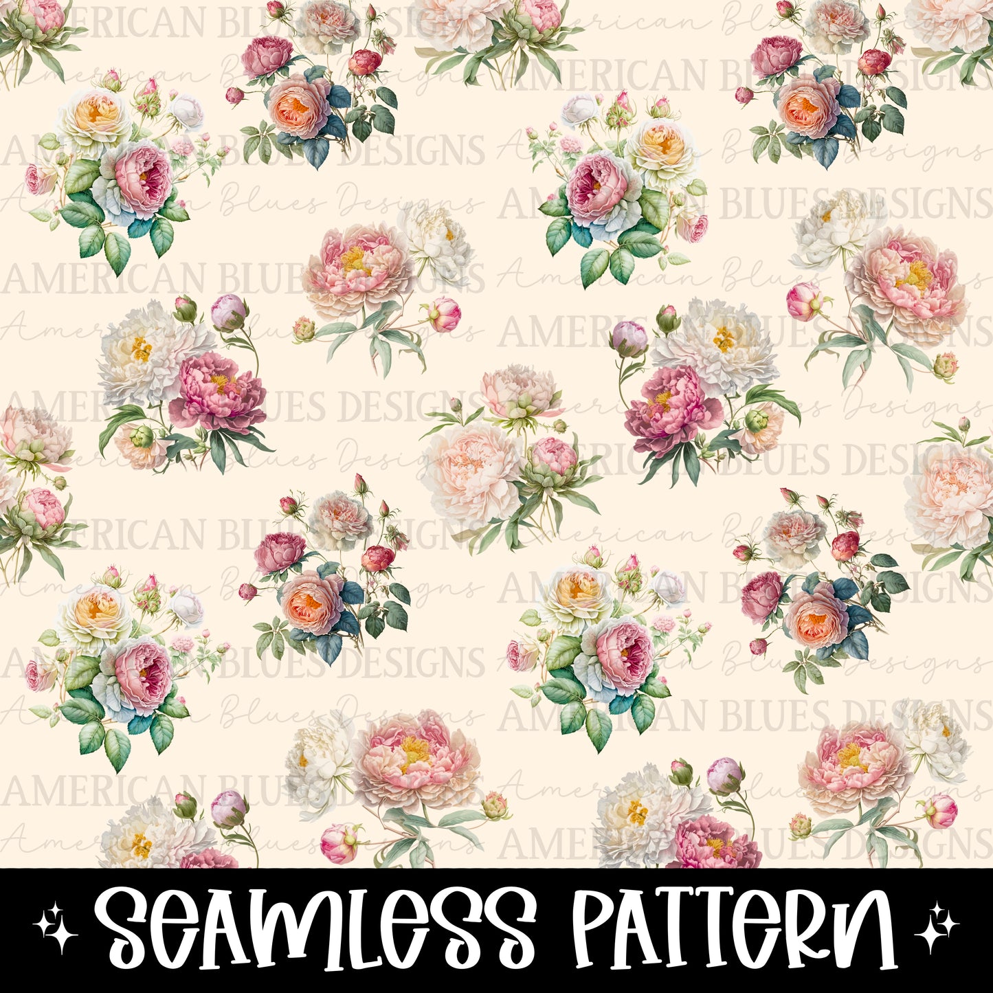 Cottage Peonies Seamless