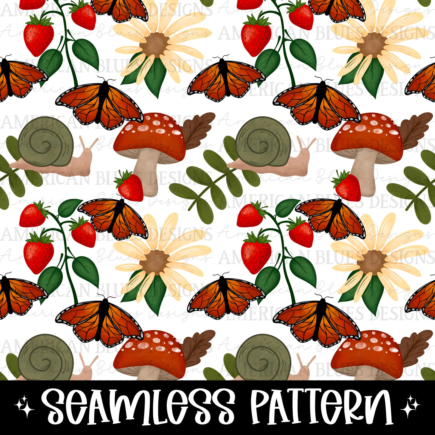 Berries & Butterflies Seamless