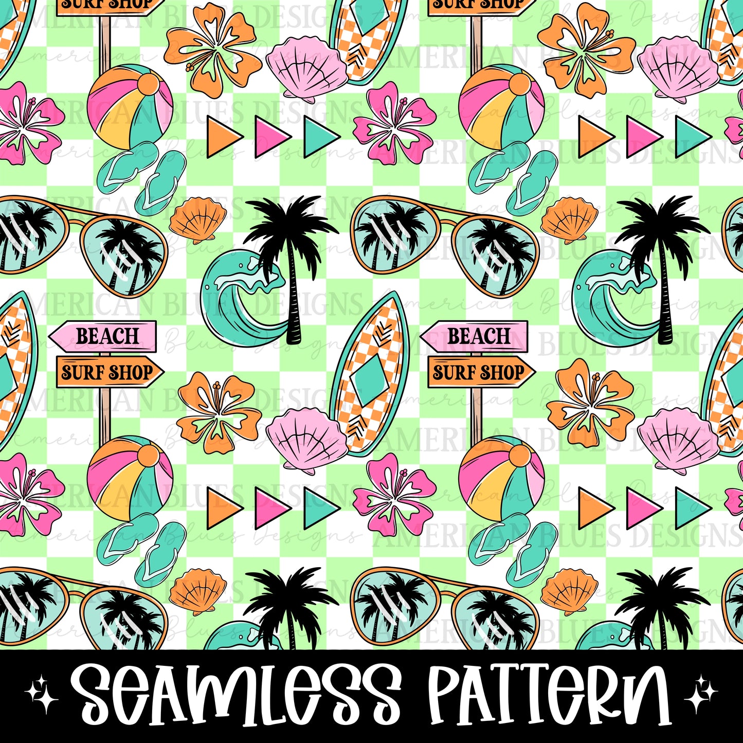 I’ll Sea you at the Beach seamless pattern