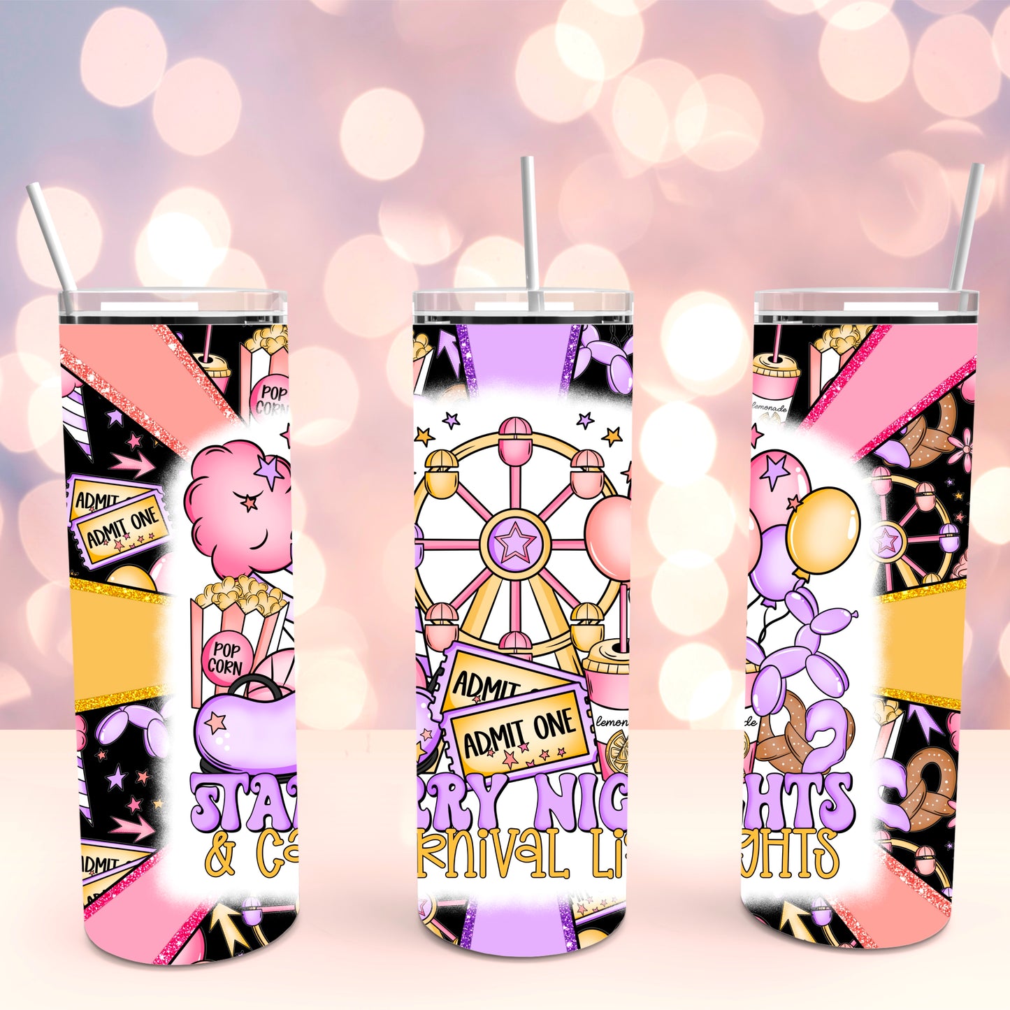 Starry Nights & Carnival Lights 20oz tumbler wrap