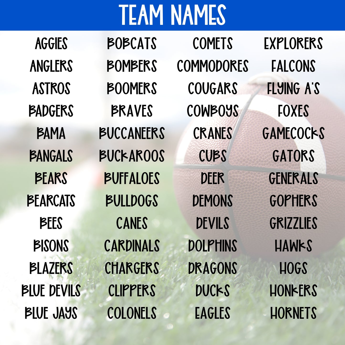 Custom "Team Name" Football Design