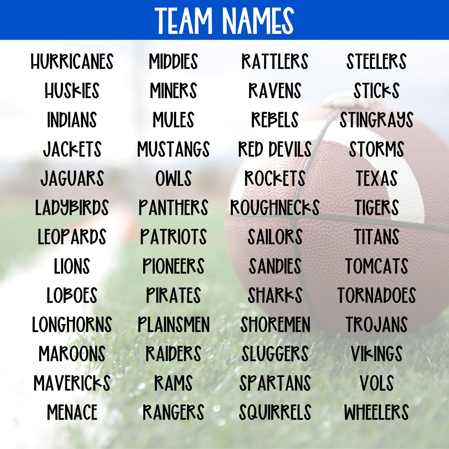 Custom "Team Name" Football Design