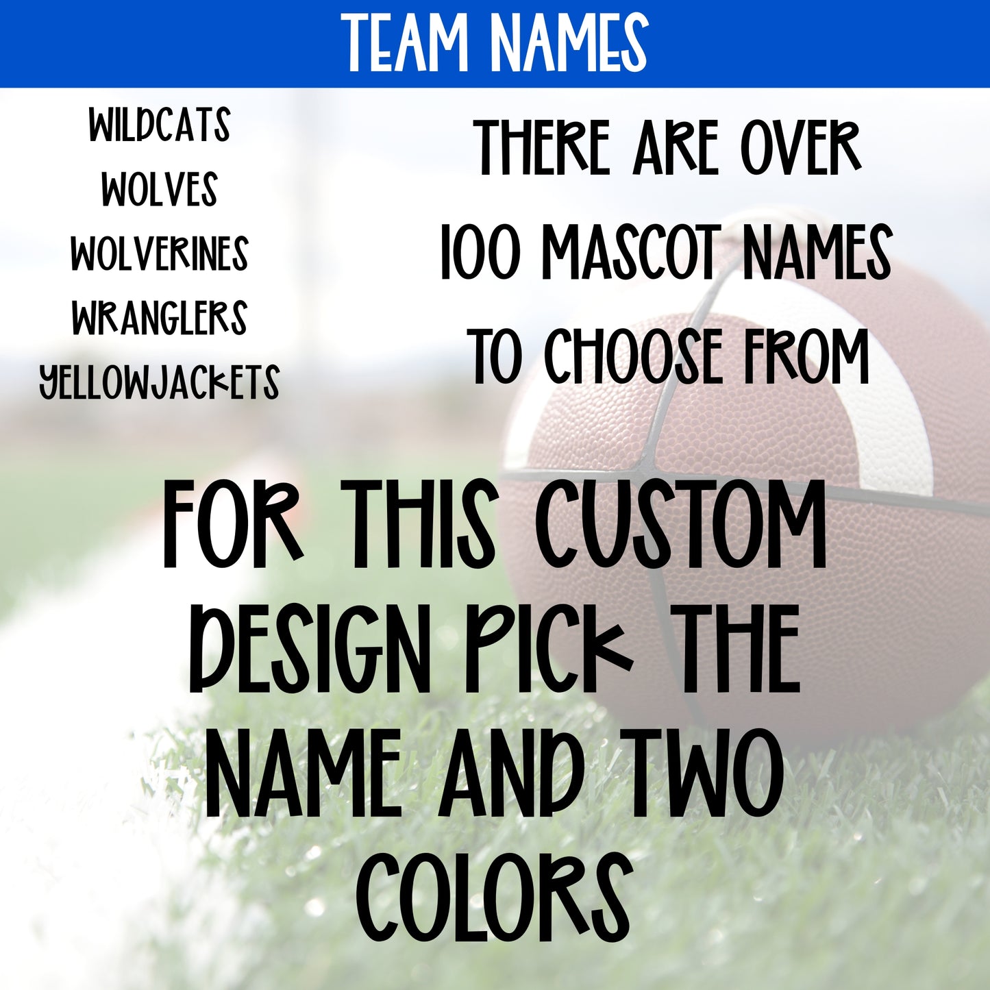 Custom "Team Name" Football Design