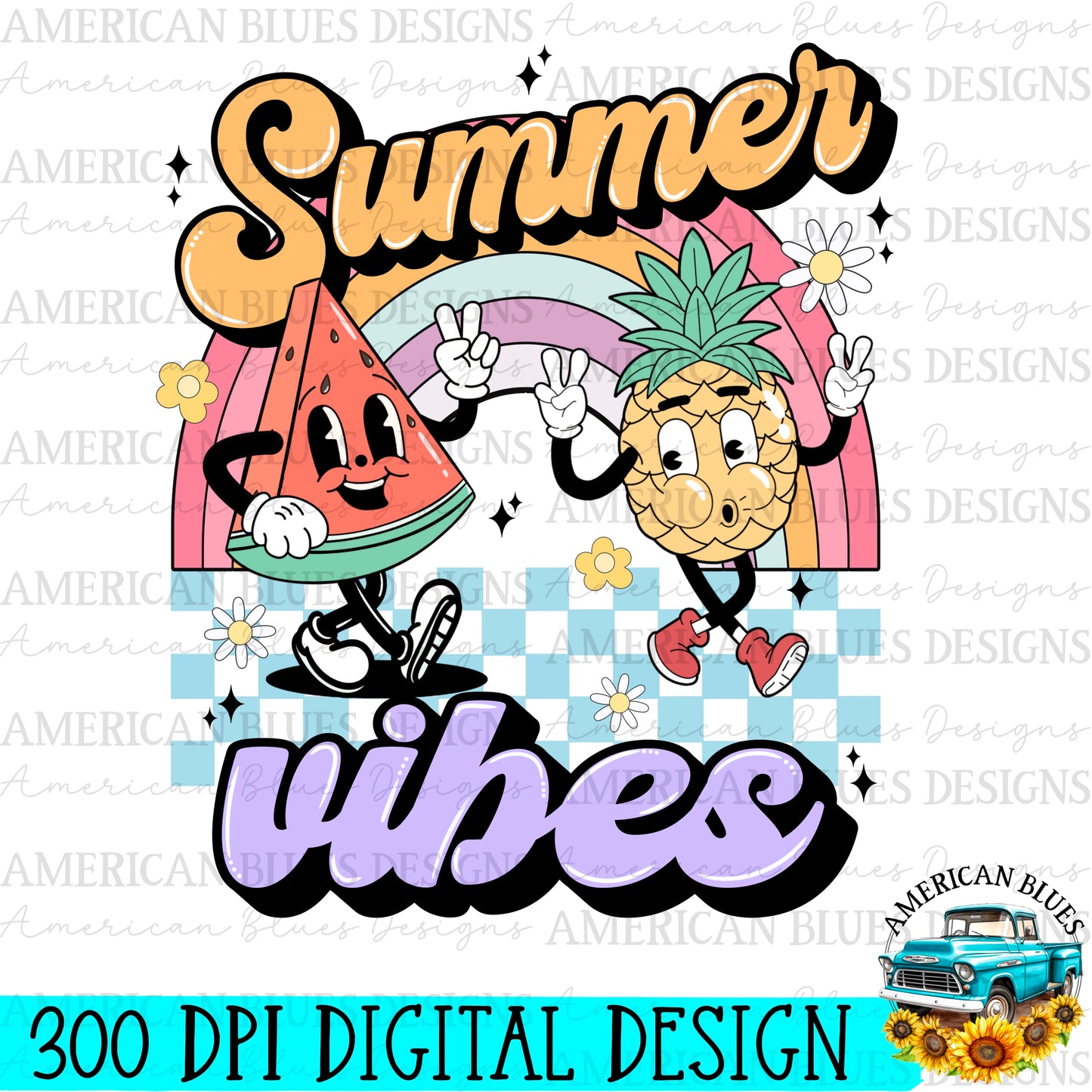 Summer Vibes digital design | American Blues Designs