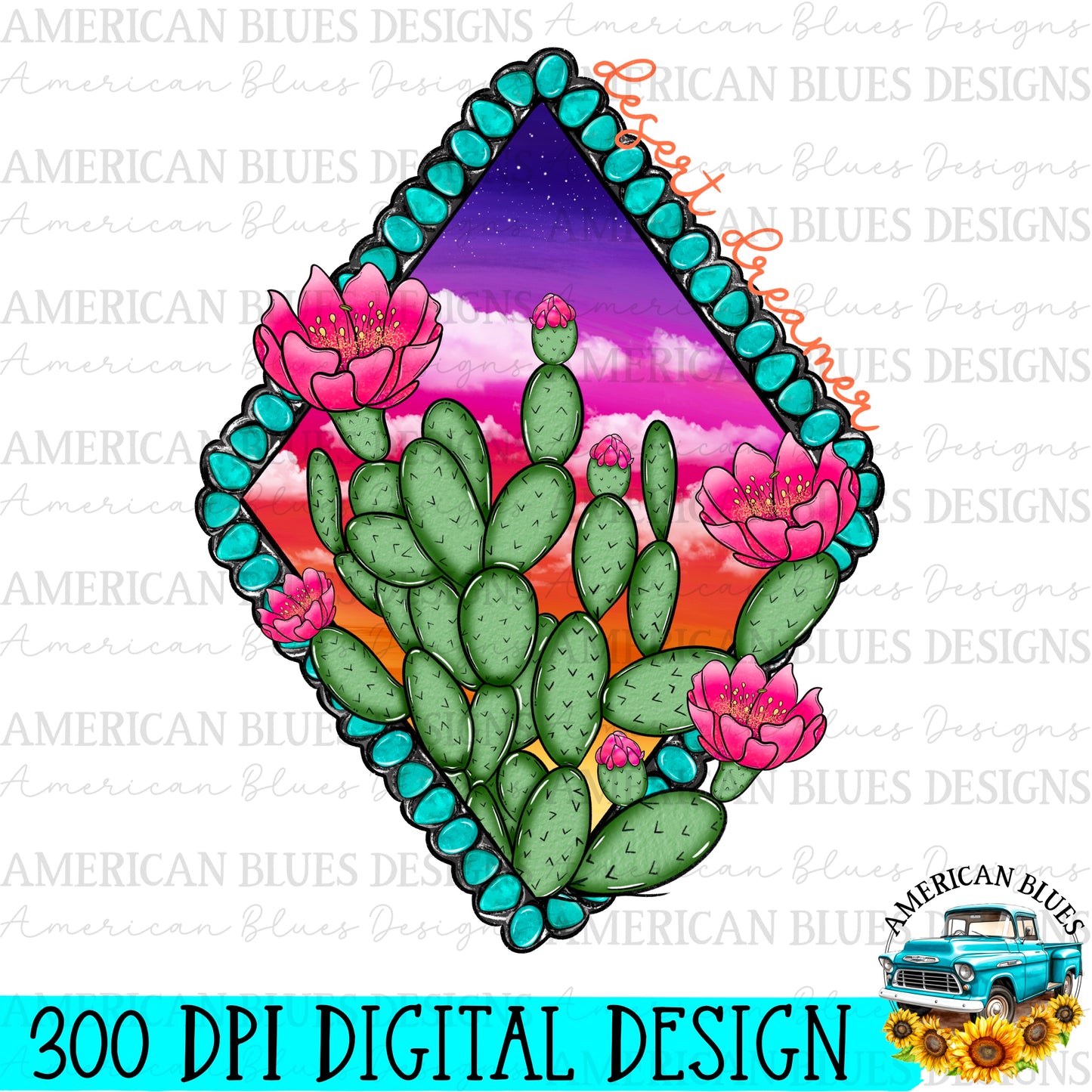 Desert Dreamer digital design | American Blues Designs
