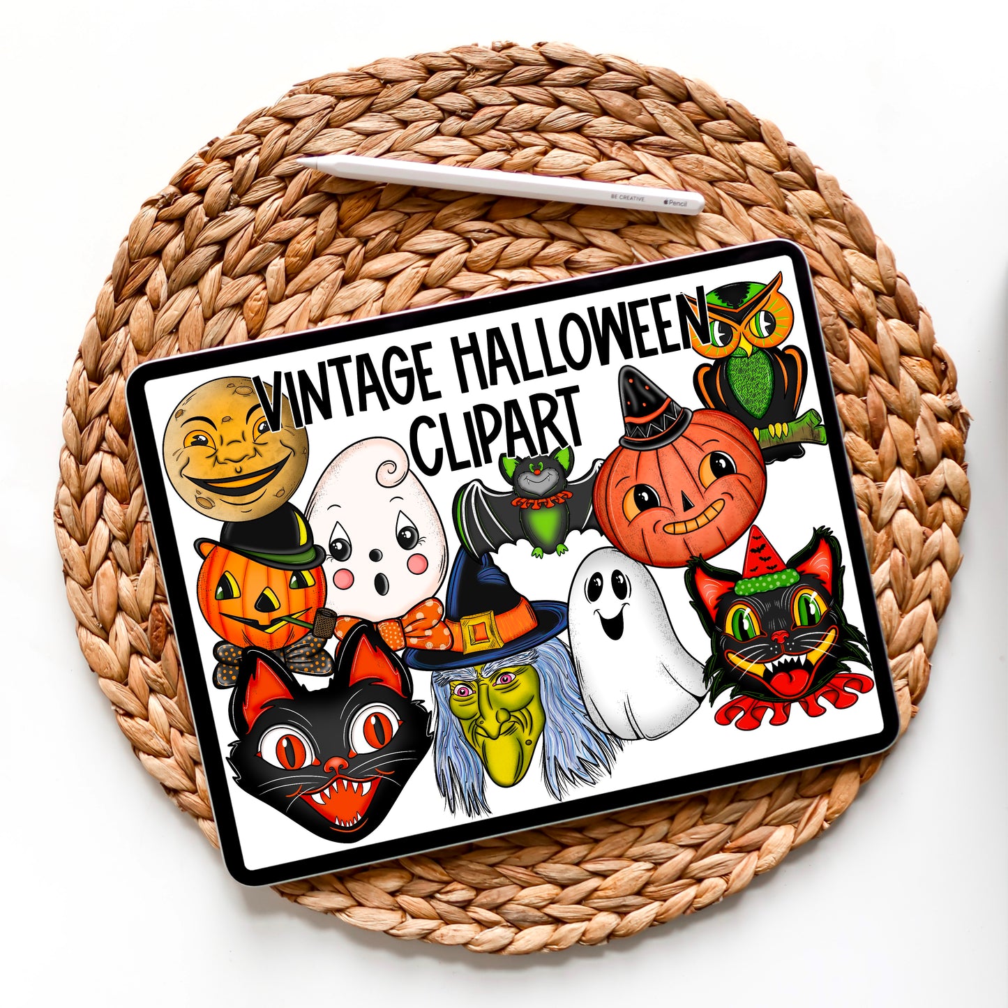 Vintage Halloween Clipart Set