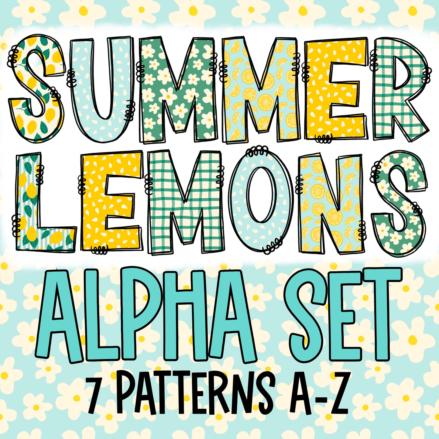 Summer Lemons Alpha Set | American Blues Designs