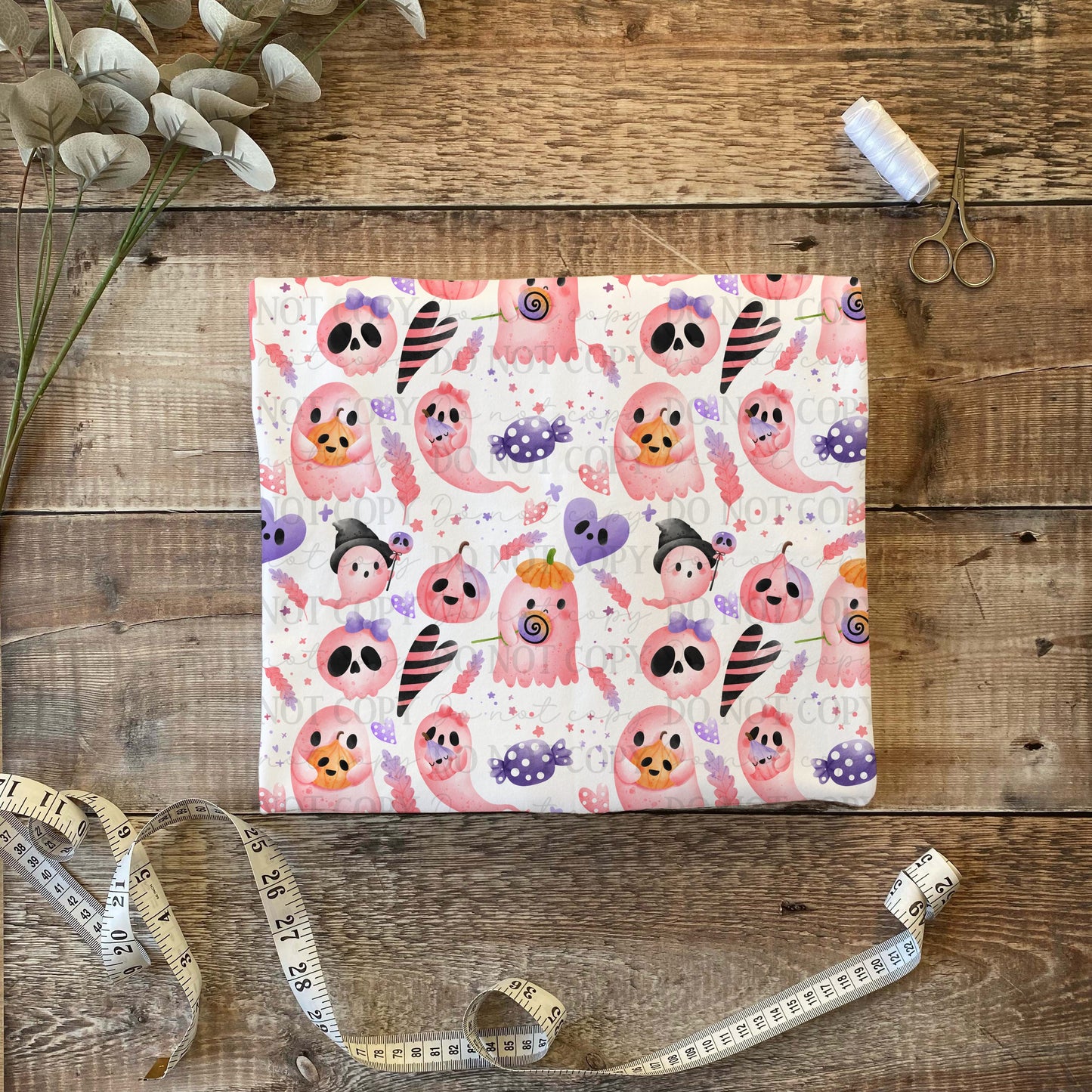 Pink Candy Ghostie seamless pattern