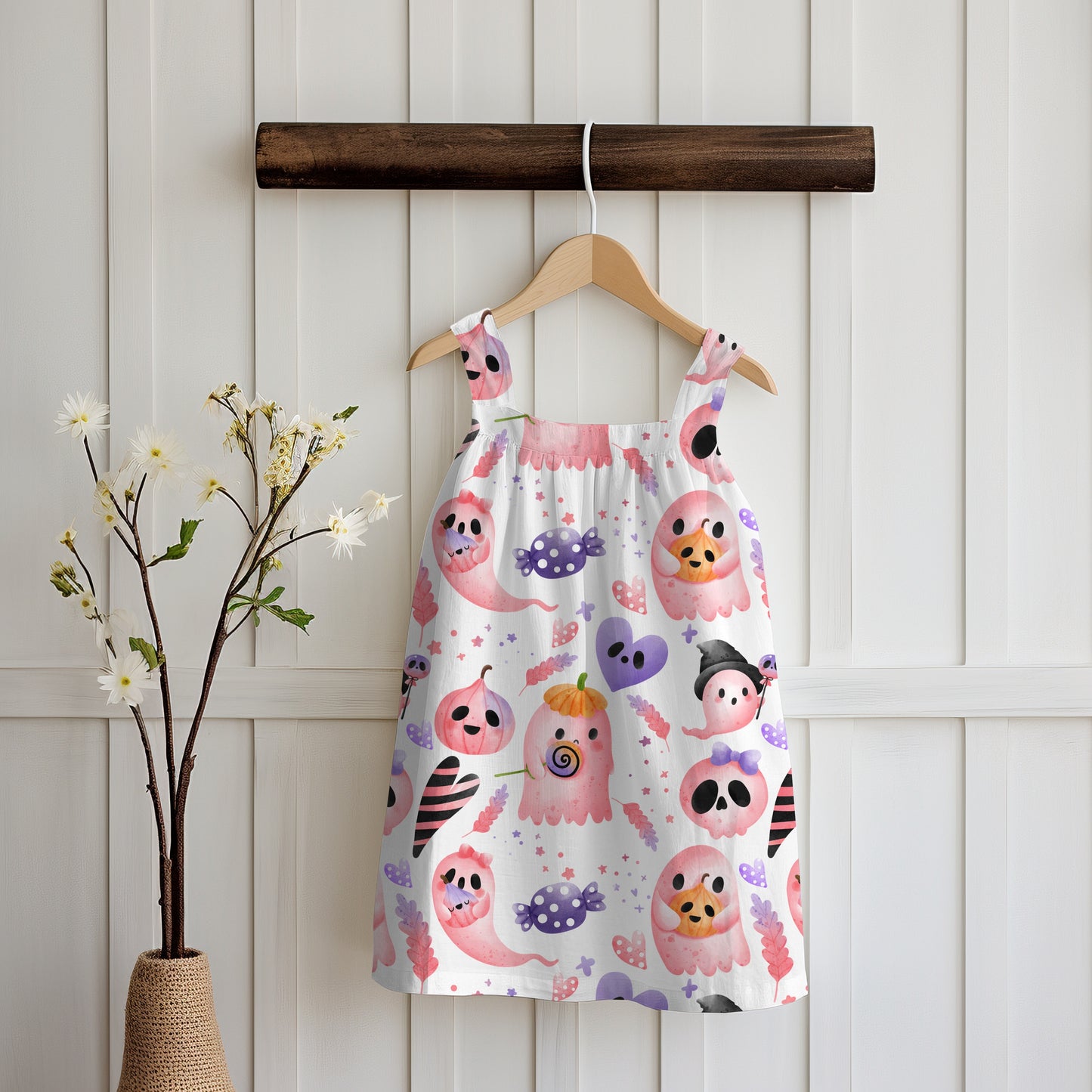 Pink Candy Ghostie seamless pattern