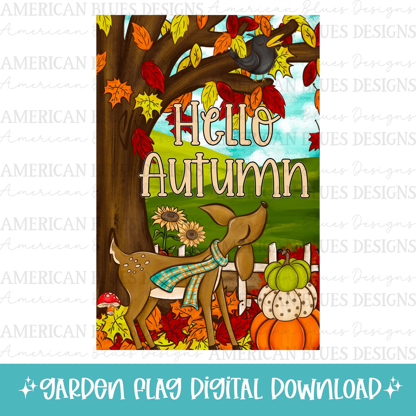 Hello Autumn Garden Flag 12x18