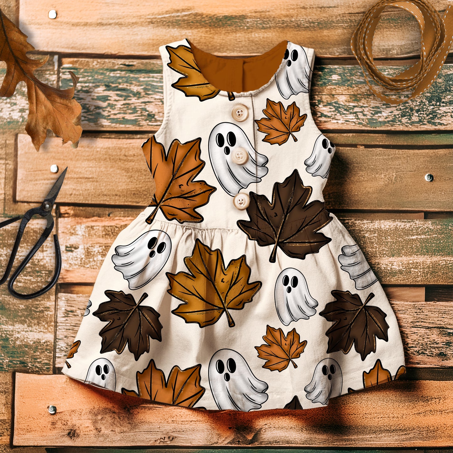 Fall Leaves & Ghosts seamless