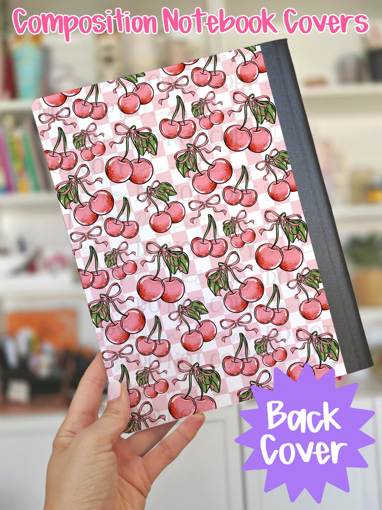 Checkered Cherries Composition Notebook Cover