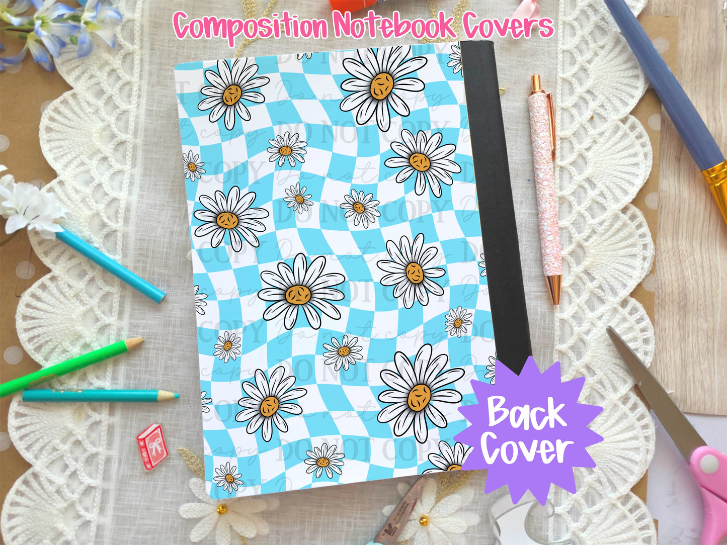 Wavy Daisy Composition Notebook Cover