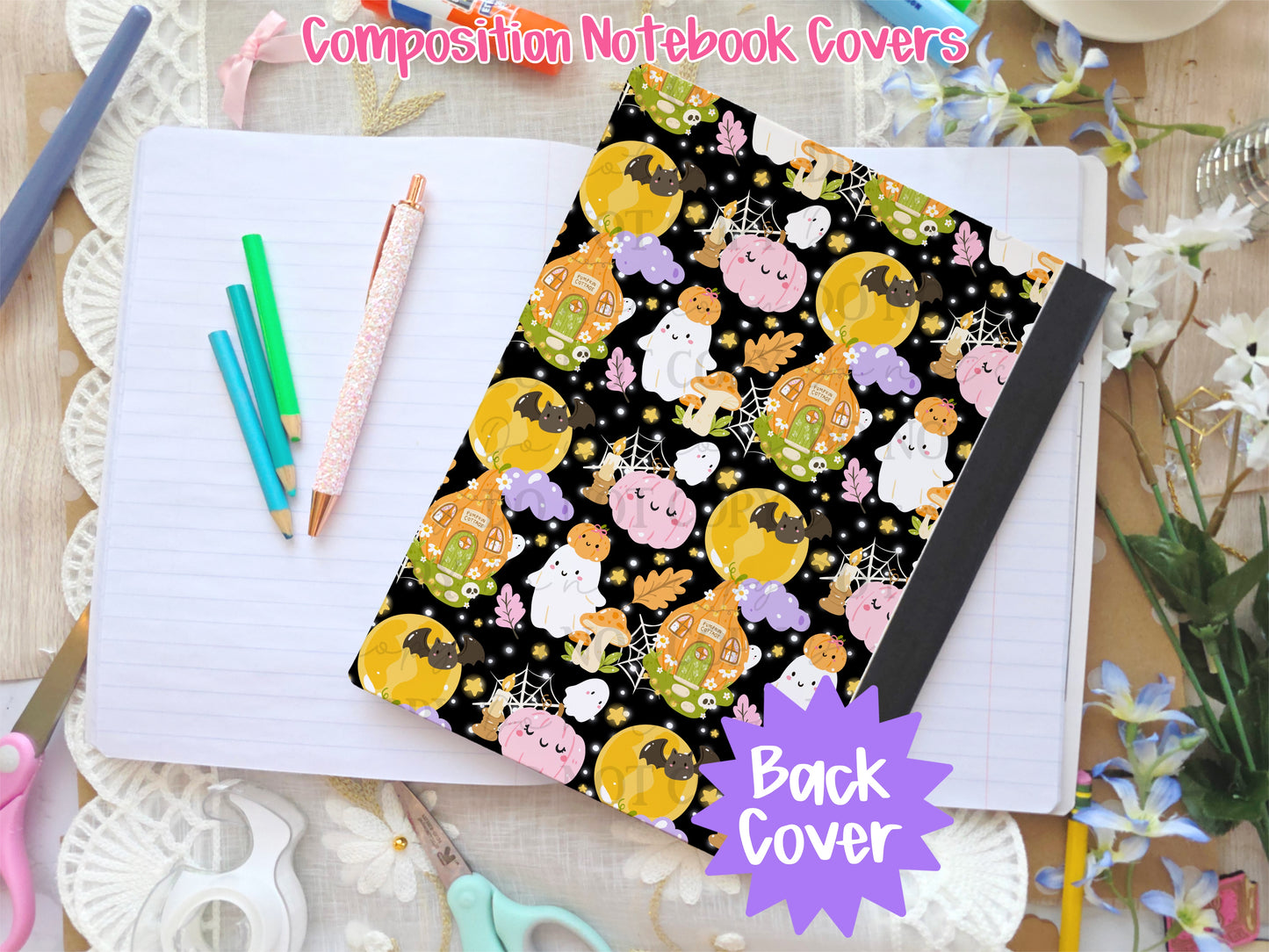 Pumpkin Cottage Composition Notebook Cover